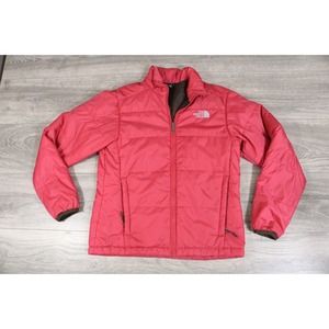 Womens Small The North Face Pink Quilted Puffer Zip Jacket lightweight